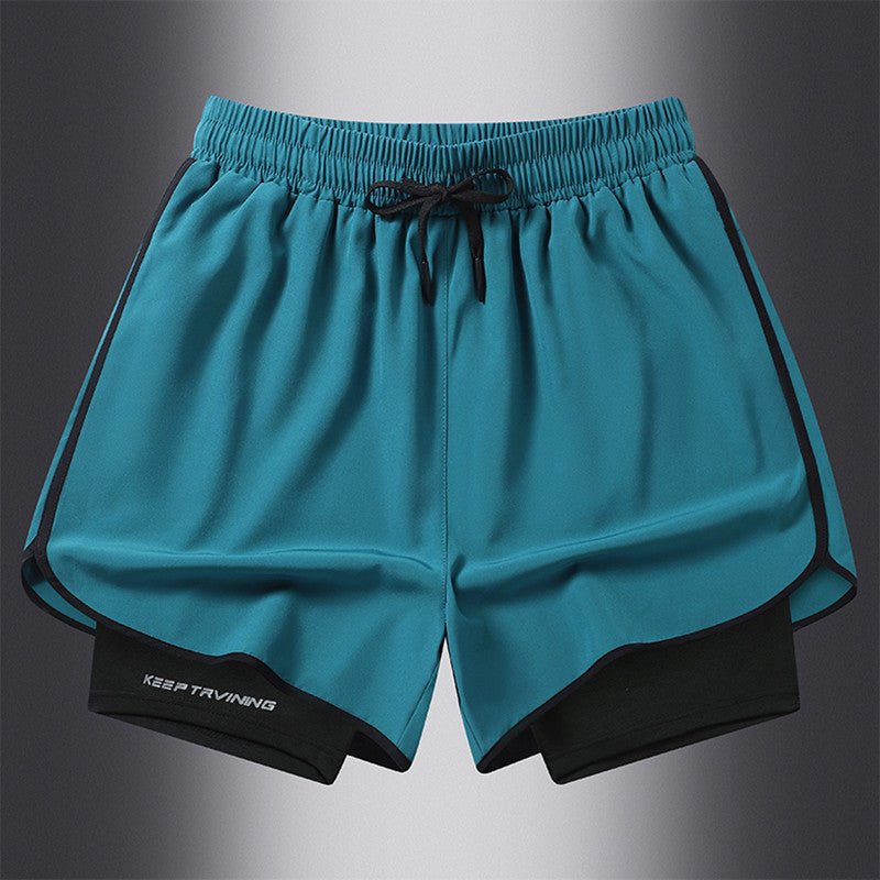 Men's Marathon Track And Field Lining Fake Two Pieces Training Quick - drying Shorts - Sophinity