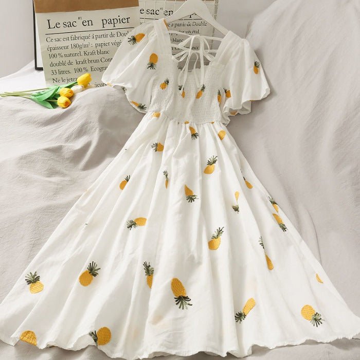 Women's Fashion Sweet Fruit Printed A - Line Dress - Sophinity