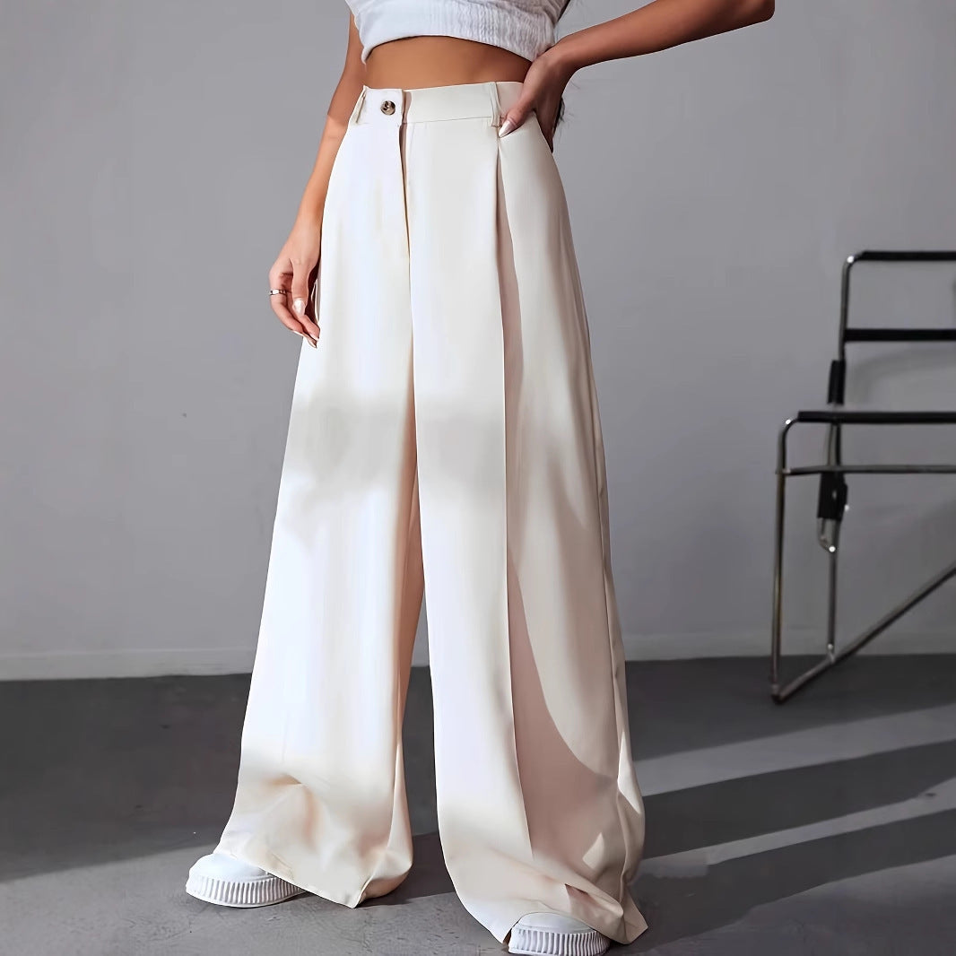 European And American New Women's Trousers Solid Color Casual Straight Pants - Sophinity