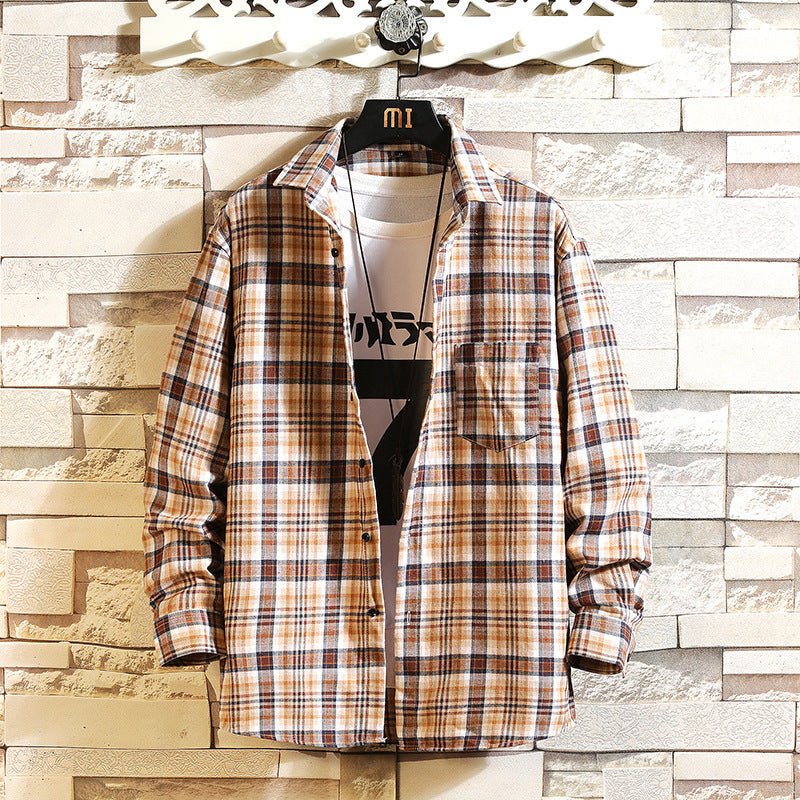 Men's Checked Long - sleeved Shirt School Suit - Sophinity