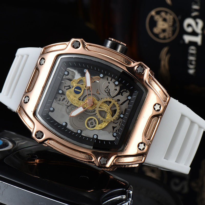 Two Hands Turn Dial Personalized Skeleton Transparent Quartz Watch - Sophinity