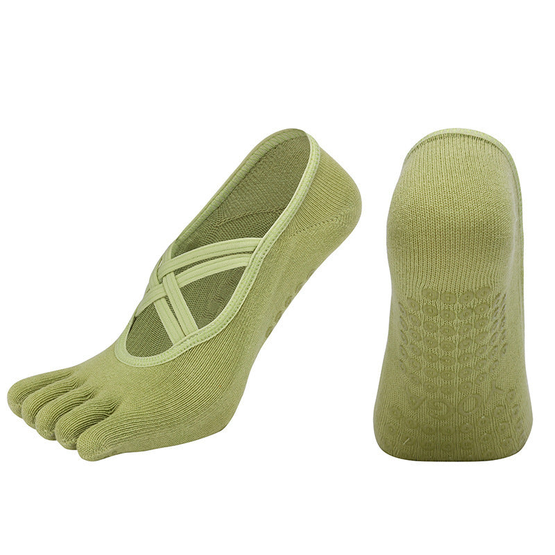 Cross-border Women's Non-slip Five-finger Yoga Socks Live Broadcast Body Dance Aerobics Pilates Fitness Sports Socks - Sophinity