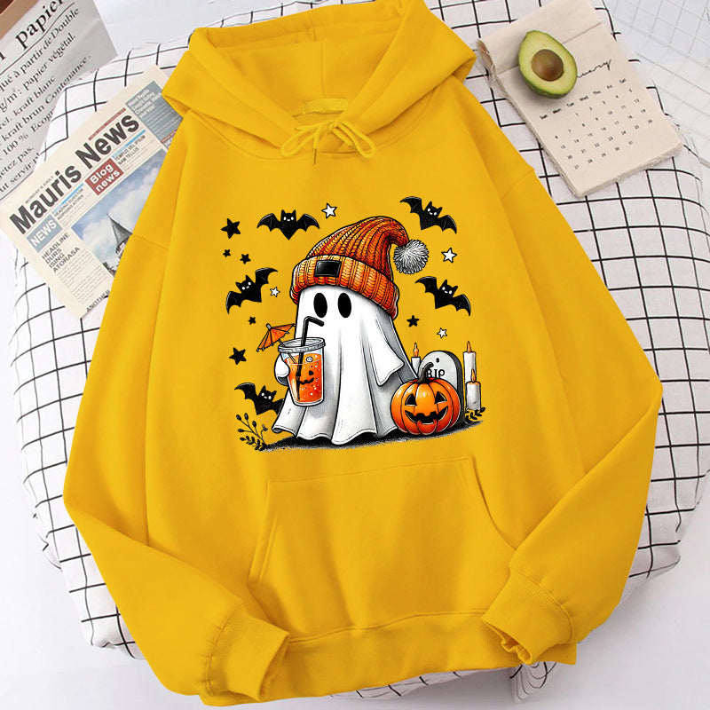 Halloween Ghost Pumpkin Bat Hoodies For Women Fashion Hooded - Sophinity