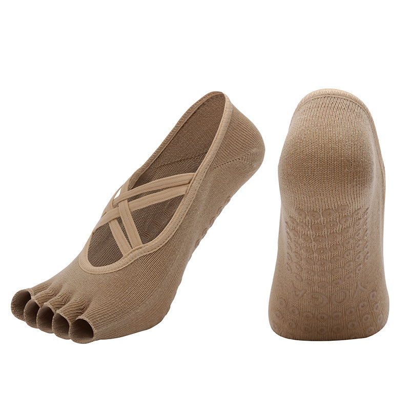 Cross-border Women's Non-slip Five-finger Yoga Socks Live Broadcast Body Dance Aerobics Pilates Fitness Sports Socks - Sophinity