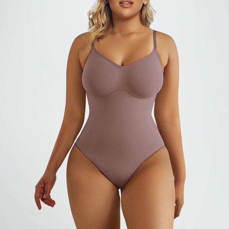 Women's Fashion Simple Seamless Body Shaping Breasted Elastic Jumpsuit - Sophinity