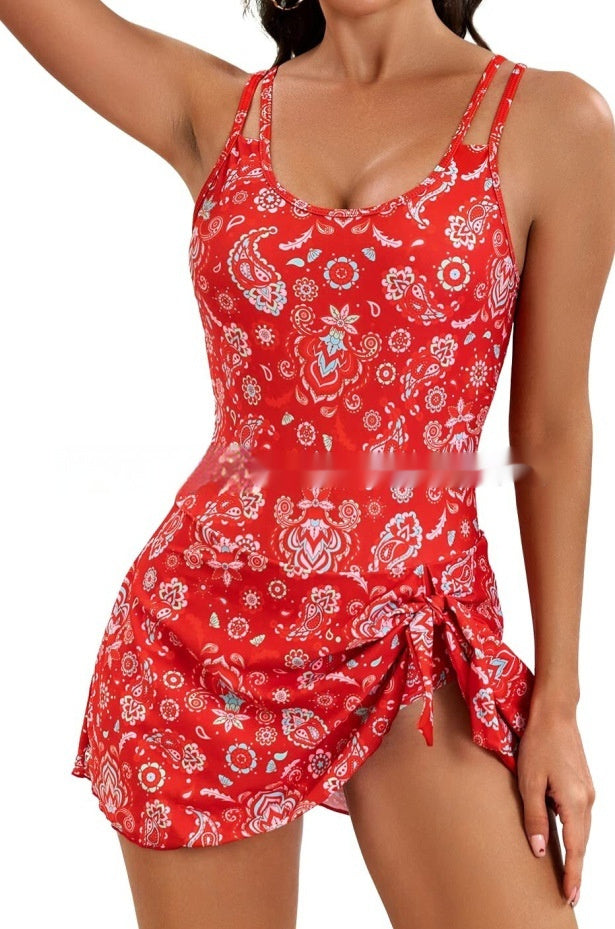 Spaghetti Straps One-piece Swimsuit Women's European And American Sexy Shoulder Strap - Sophinity