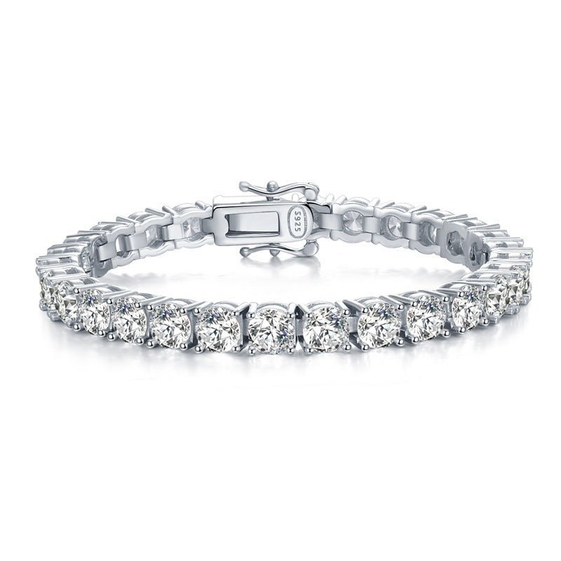 Silver High Carbon Diamond Bracelet Men And Women 5mm - Sophinity