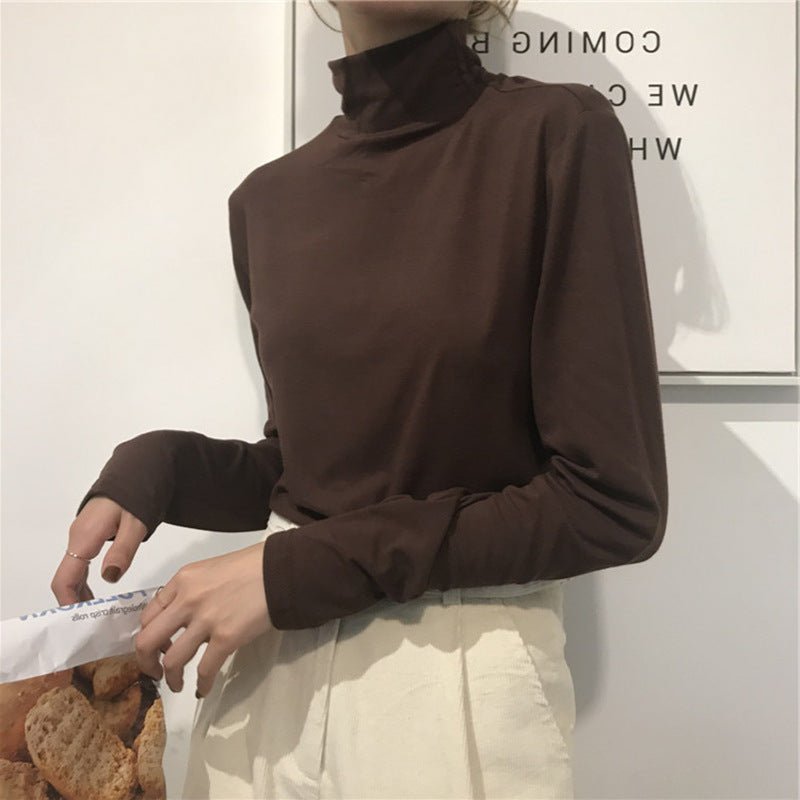 Fleece High Neck Bottoming Shirt With Top - Sophinity
