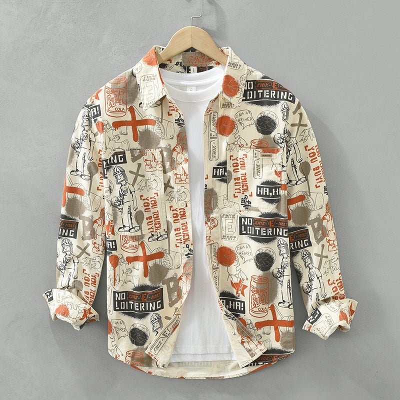Casual Printing Stylish Shirt Handsome Design Loose Full Print - Sophinity