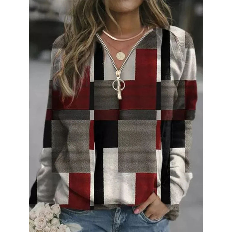 Women's Tops Checkered Sweaters Fleece Jackets - Sophinity
