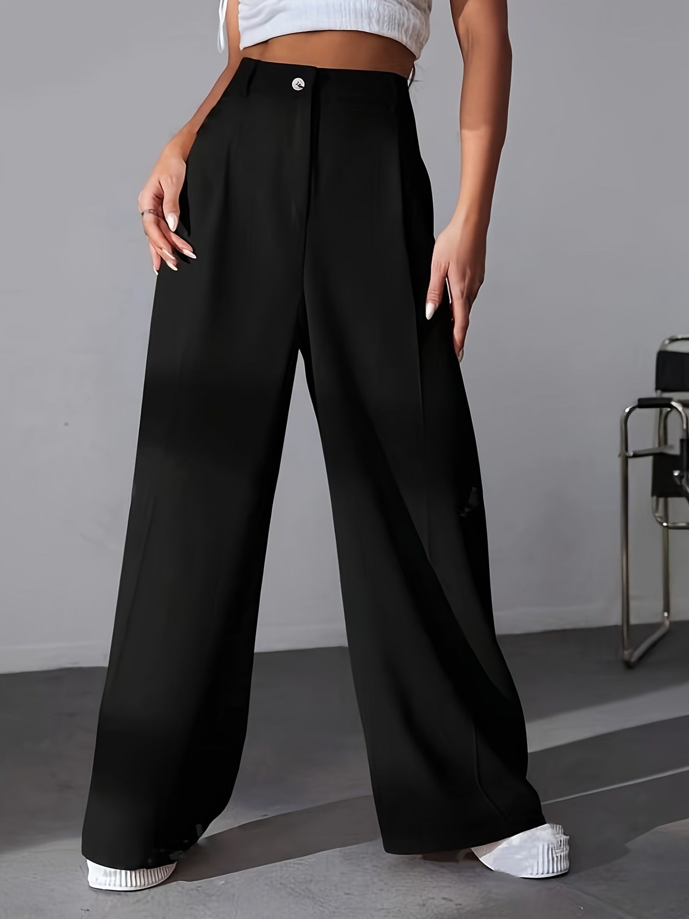 European And American New Women's Trousers Solid Color Casual Straight Pants - Sophinity