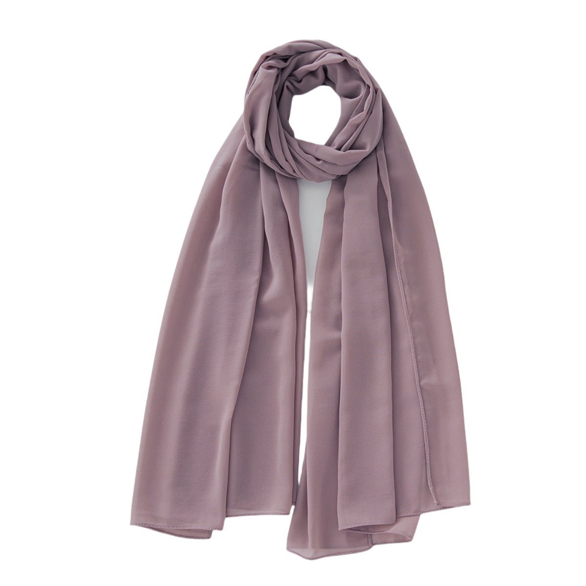 Women's Pure Color Pearl Chiffon Bubble Scarf Gauze Scarf - Sophinity
