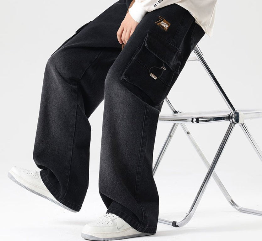 Fashion Wash Straight Cargo Jeans For Men - Sophinity