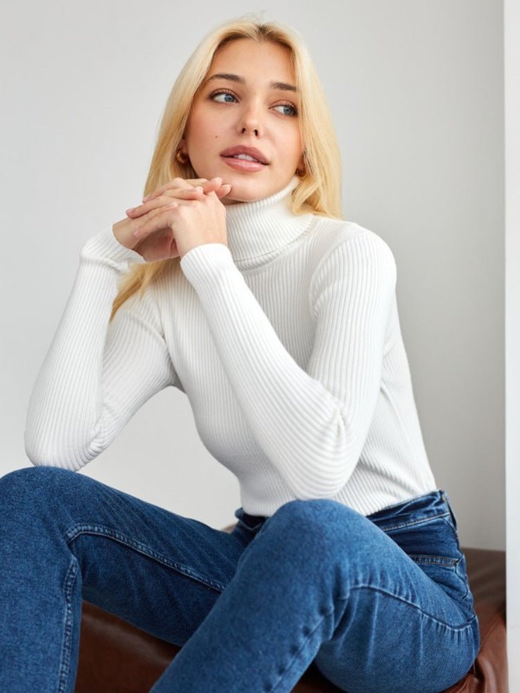 Women's Knitwear Turtleneck Pullover - Sophinity