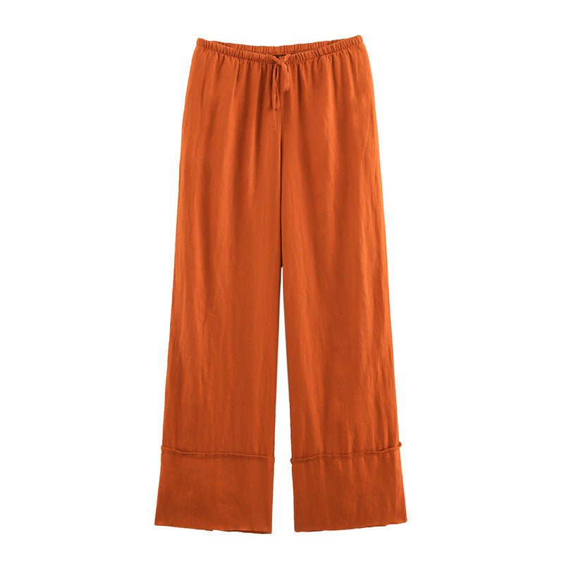 Spring And Summer Linen Shirt Wide Leg Pants - Sophinity
