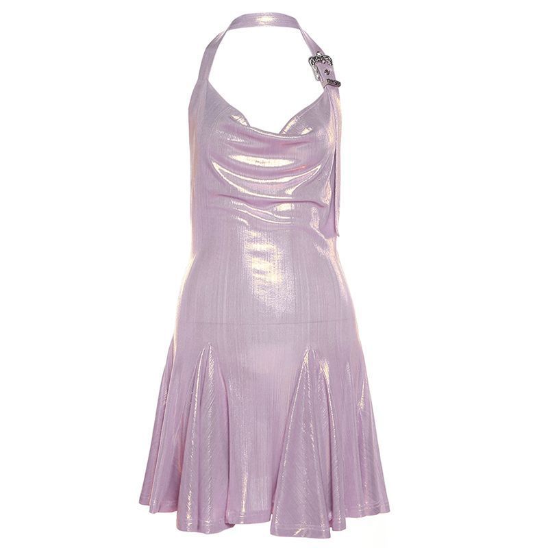 Waist - tight Slimming Halter Sleeveless Swing Collar Dress Women - Sophinity