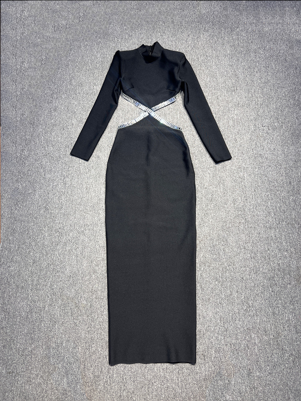 Refined Rhinestone Backless Formal Dress - Sophinity