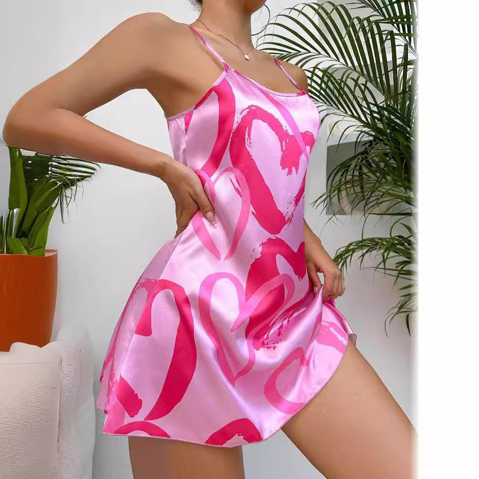 Female Simplicity Backless Satin Suspender Dress - Sophinity