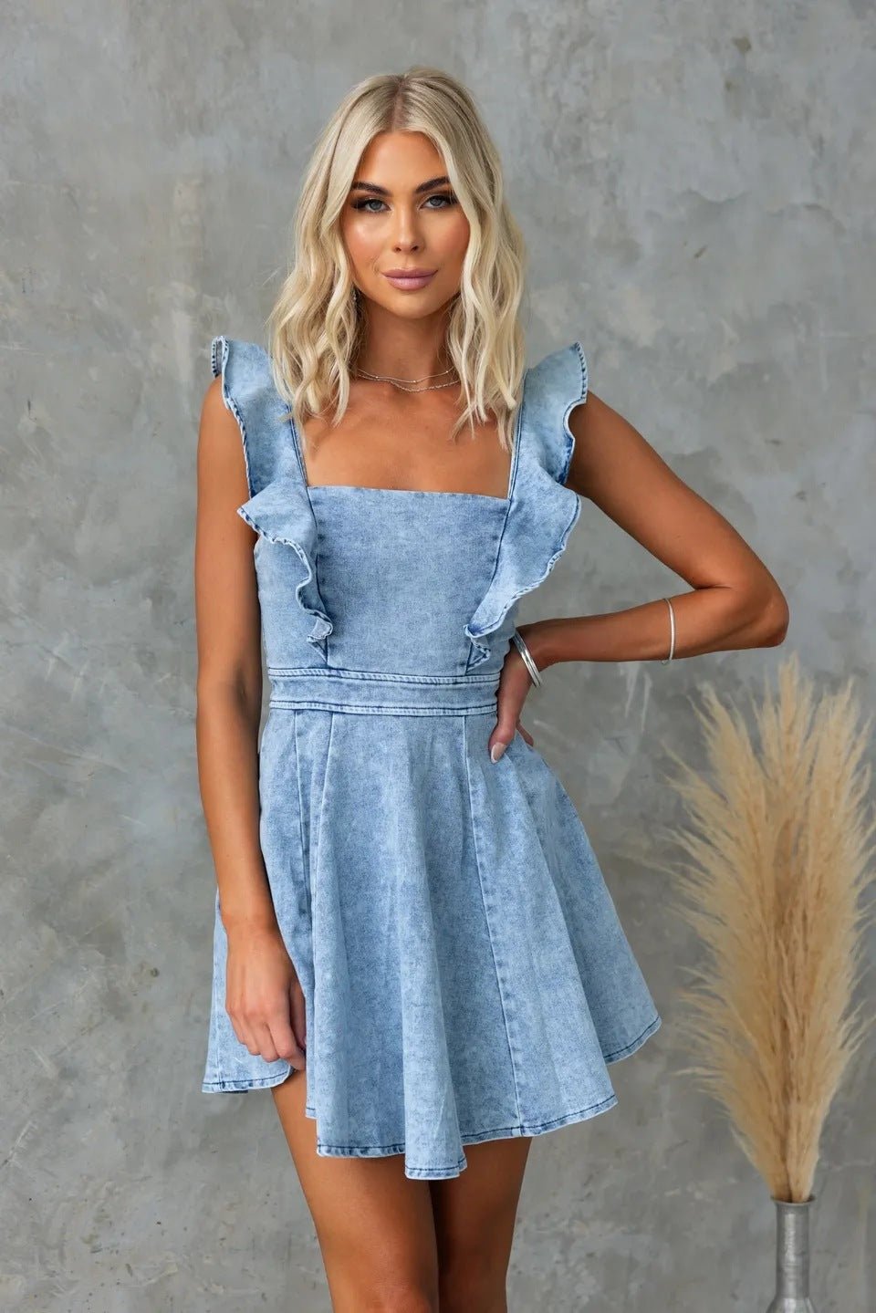 Women's Fashion Casual Denim Dress - Sophinity