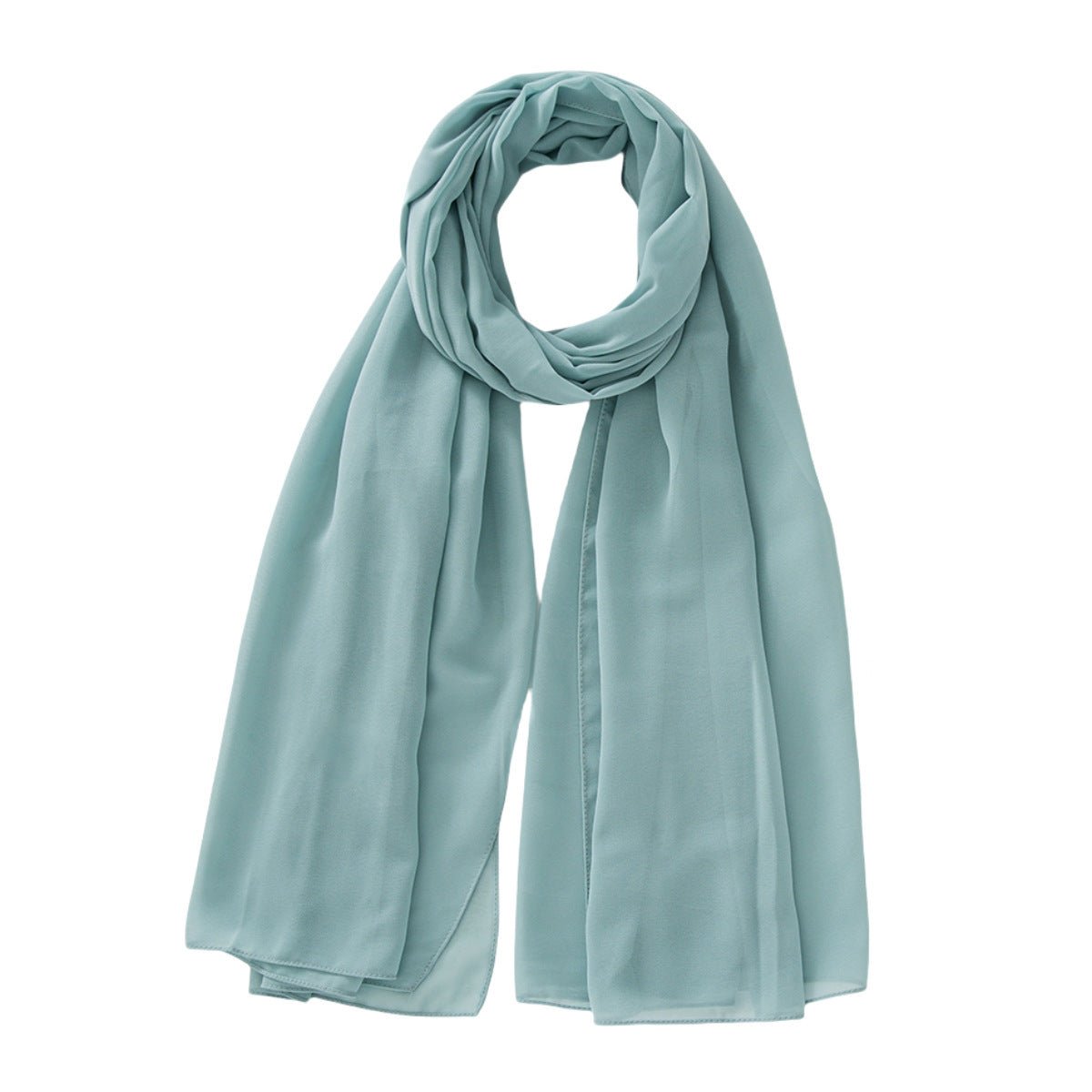 Women's Pure Color Pearl Chiffon Bubble Scarf Gauze Scarf - Sophinity