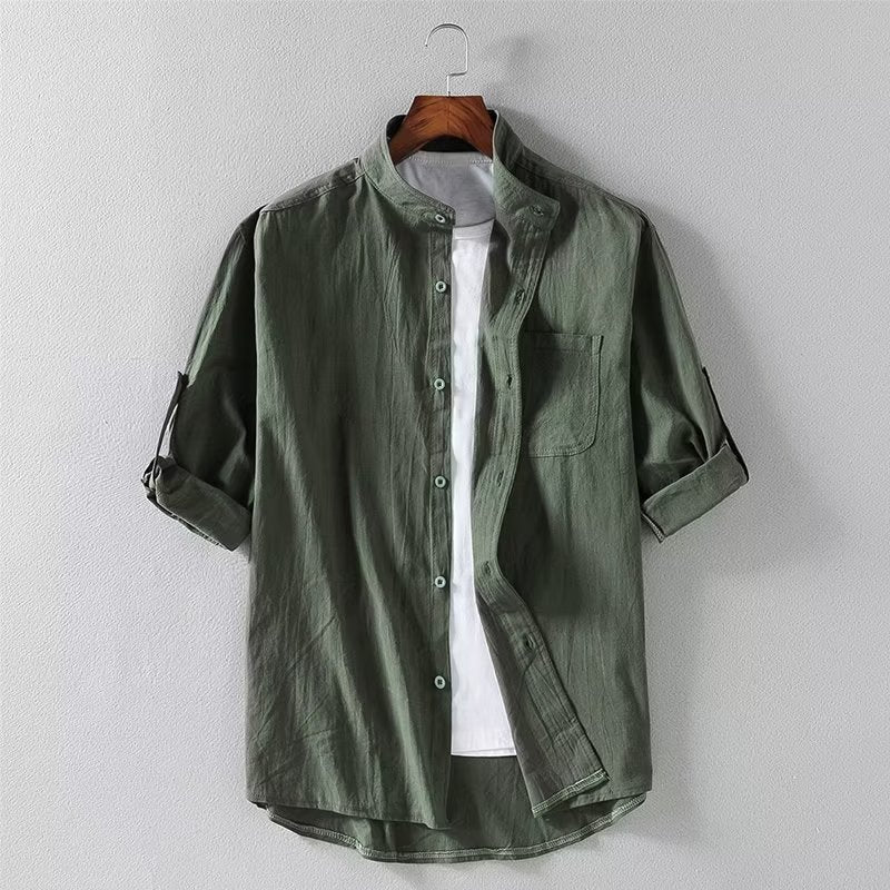 Summer Linen Shirt Men's Short Sleeve - Sophinity