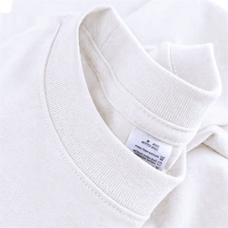 High Quality Cotton Heavy Loose Bottoming Shirt Casual Basic T-shirt Pure Cotton Retro Solid Color Round Neck Men's Short Sleeve - Sophinity