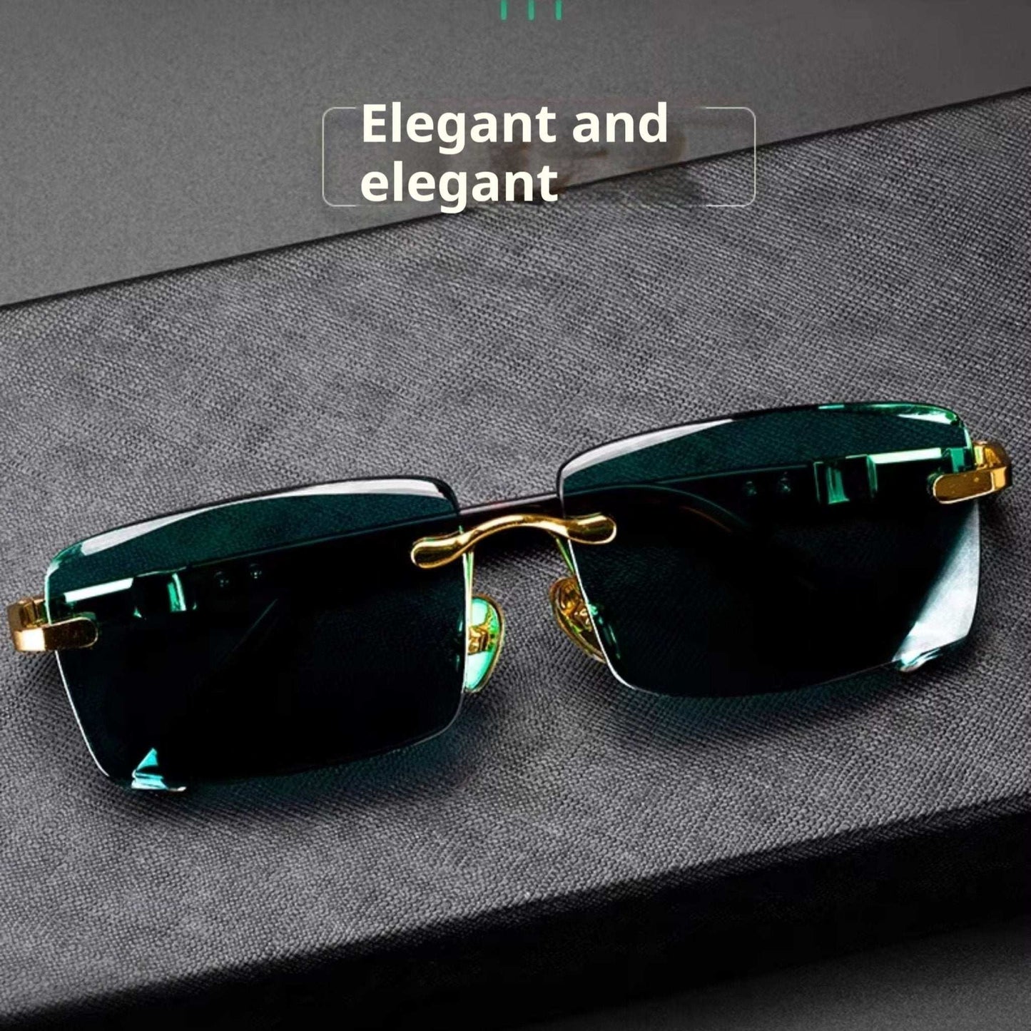 High End Wealth Attracting Dark Green Crystal Glasses - Sophinity