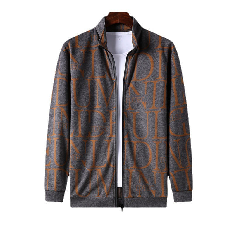 Stylish athleisure zip jacket in gray with bold lettering for comfortable everyday wear