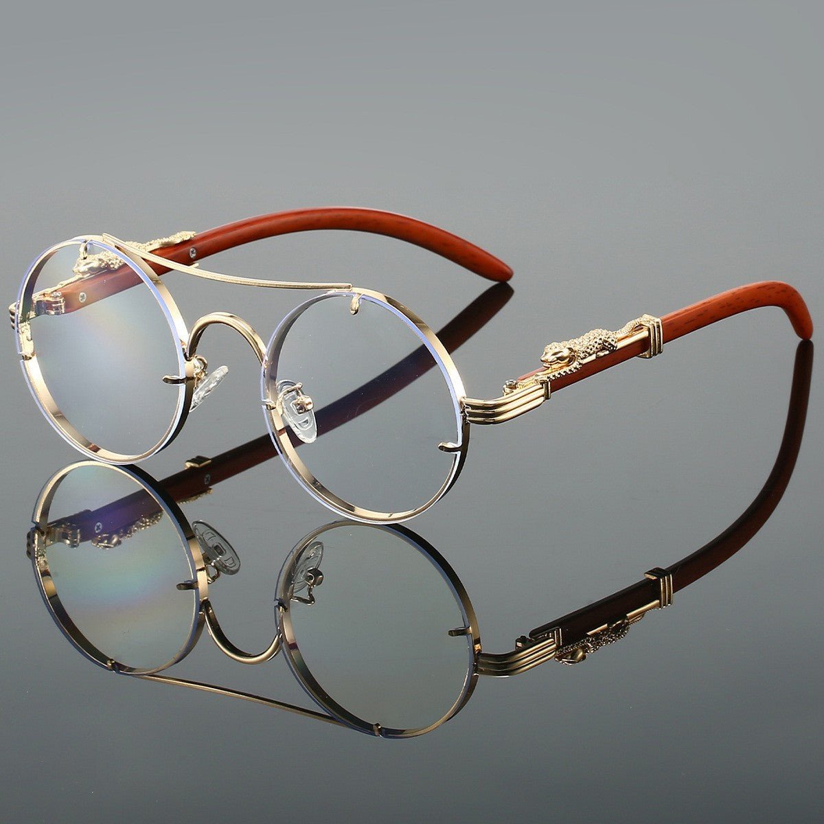 Retro Double Beam Leopard Head Sunglasses - Sophinity