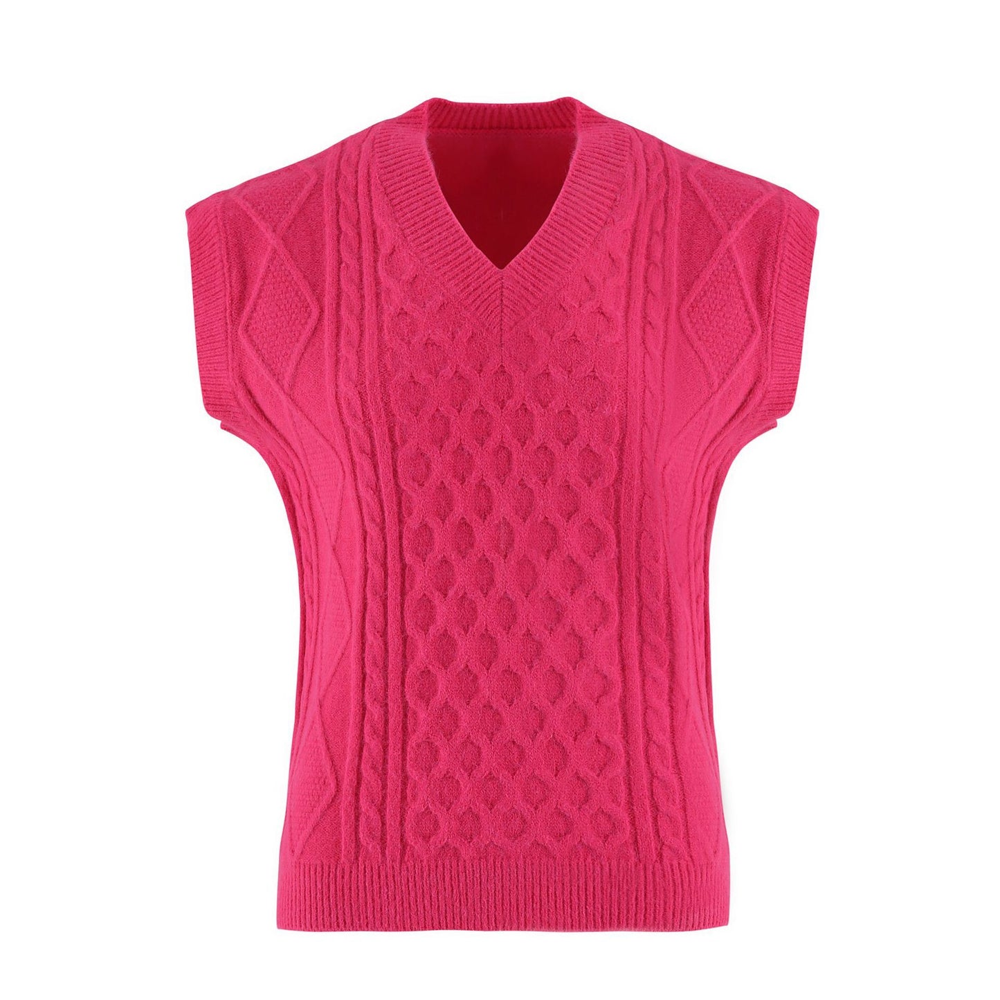 Women's V-neck Twisted Solid Color Top Sweater - Sophinity