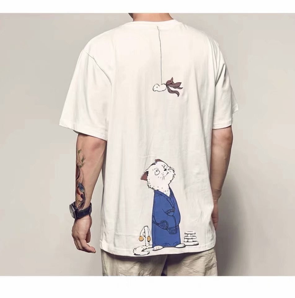 Men's T-Shirt Summer Thin Style Trend Loose Short Sleeve - Sophinity