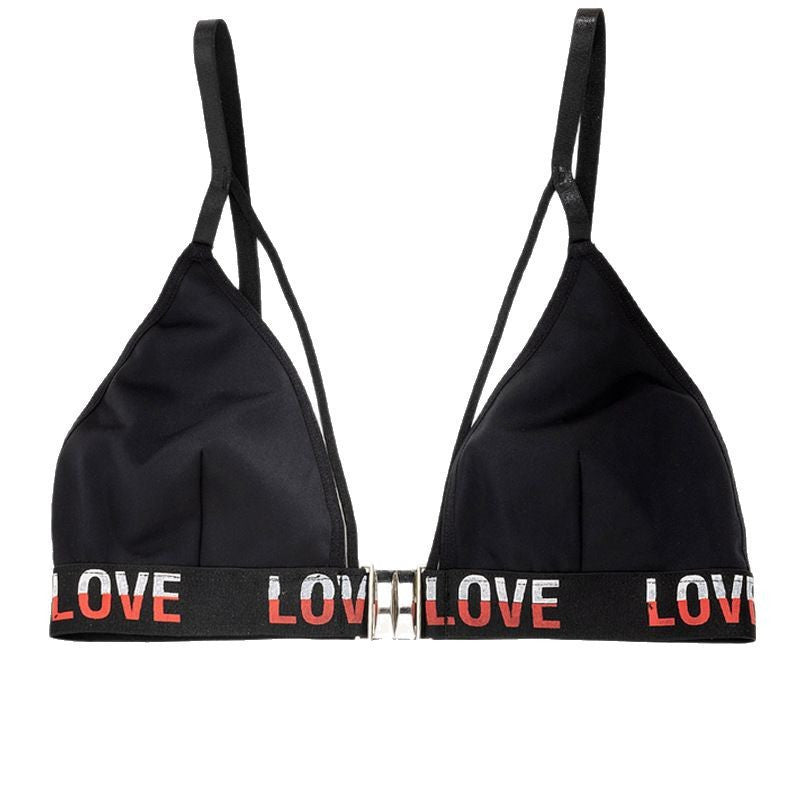 Seamless Front Buckle Spaghetti Strap Beauty Back Underwear Bra Female Push Up Small Size Big - Sophinity