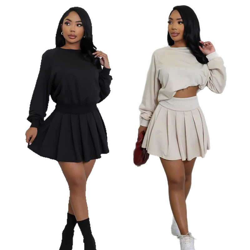 New Two-piece Casual Suit Long Sleeve Mini Skirt - Sophinity
