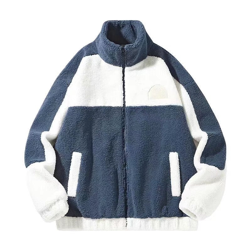 Men's Korean Trendy Lamb Fleece Stand Up Collar Jacket - Sophinity