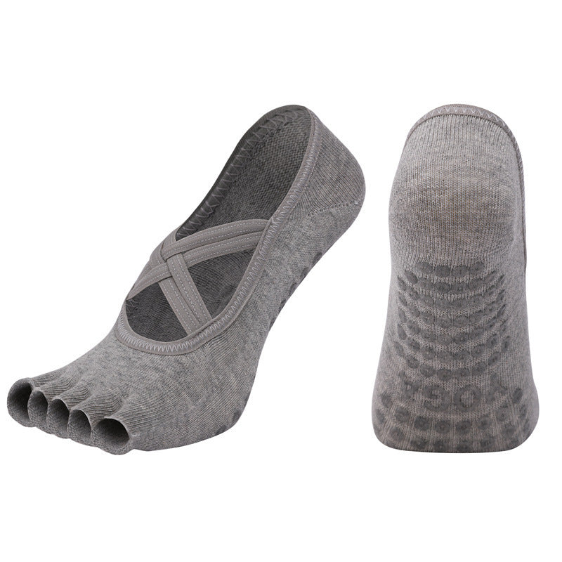 Cross-border Women's Non-slip Five-finger Yoga Socks Live Broadcast Body Dance Aerobics Pilates Fitness Sports Socks - Sophinity