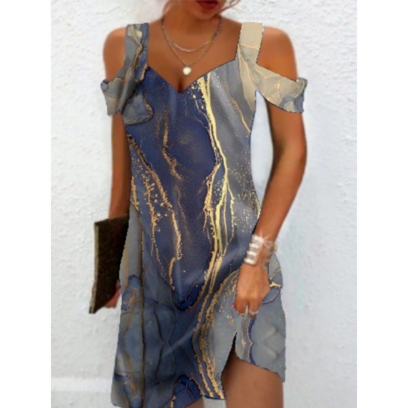 Cross - border European And American Women's Summer Foreign Trade New Printing Elegant Dress - Sophinity