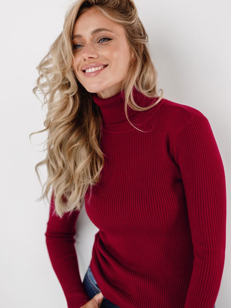 Women's Knitwear Turtleneck Pullover - Sophinity