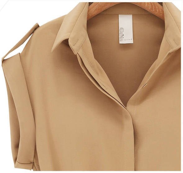 Casual Summer Style Dress Women Casual V - neck Short - Sleeved Shirt Loose Chiffon Mini Dress with Belt - Sophinity