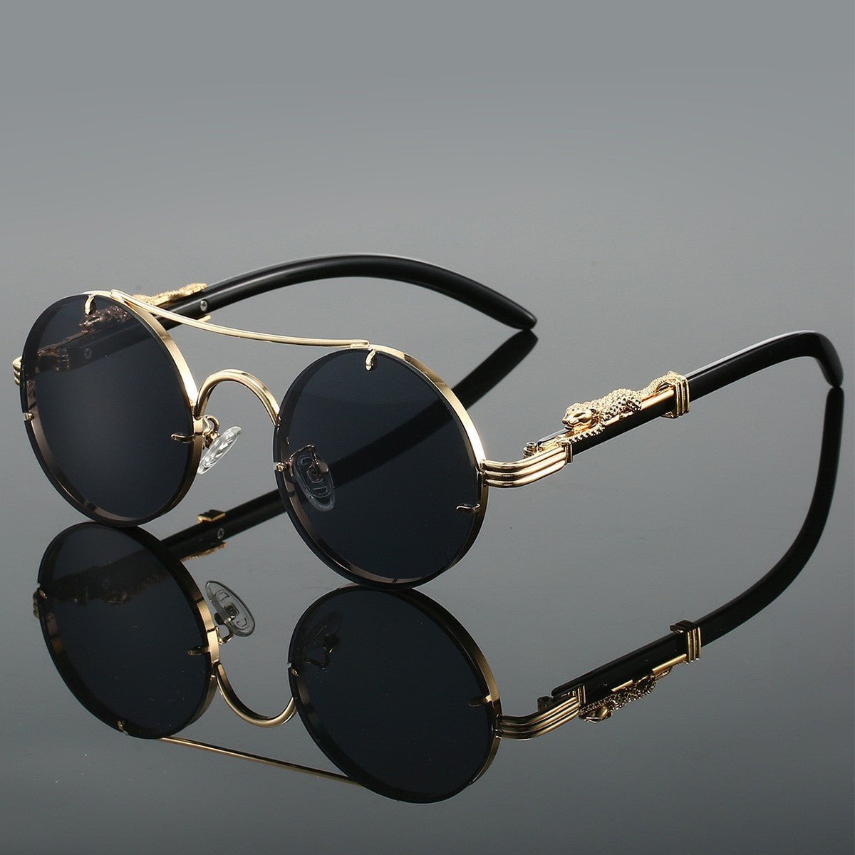 Retro Double Beam Leopard Head Sunglasses - Sophinity