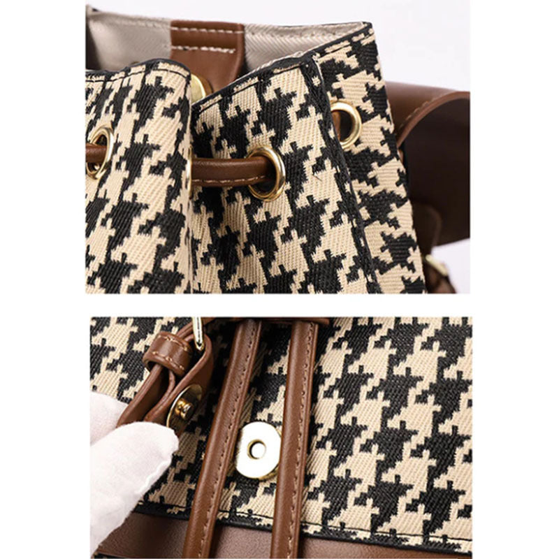 Houndstooth Backpack Women High Capacity Travel Bags Girls - Sophinity