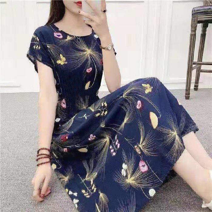 Ethnic Style Floral Dress Plus Size Printed - Sophinity