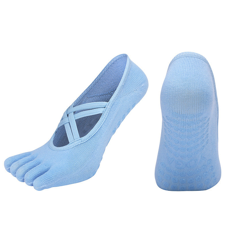 Cross-border Women's Non-slip Five-finger Yoga Socks Live Broadcast Body Dance Aerobics Pilates Fitness Sports Socks - Sophinity