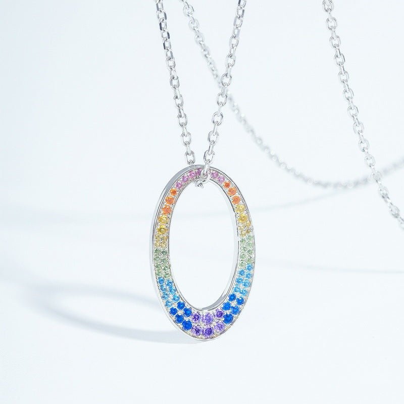 S925 Silver Rainbow Ear Ring Detachable Two - piece Vintage Zircon Earrings For Women - Sophinity