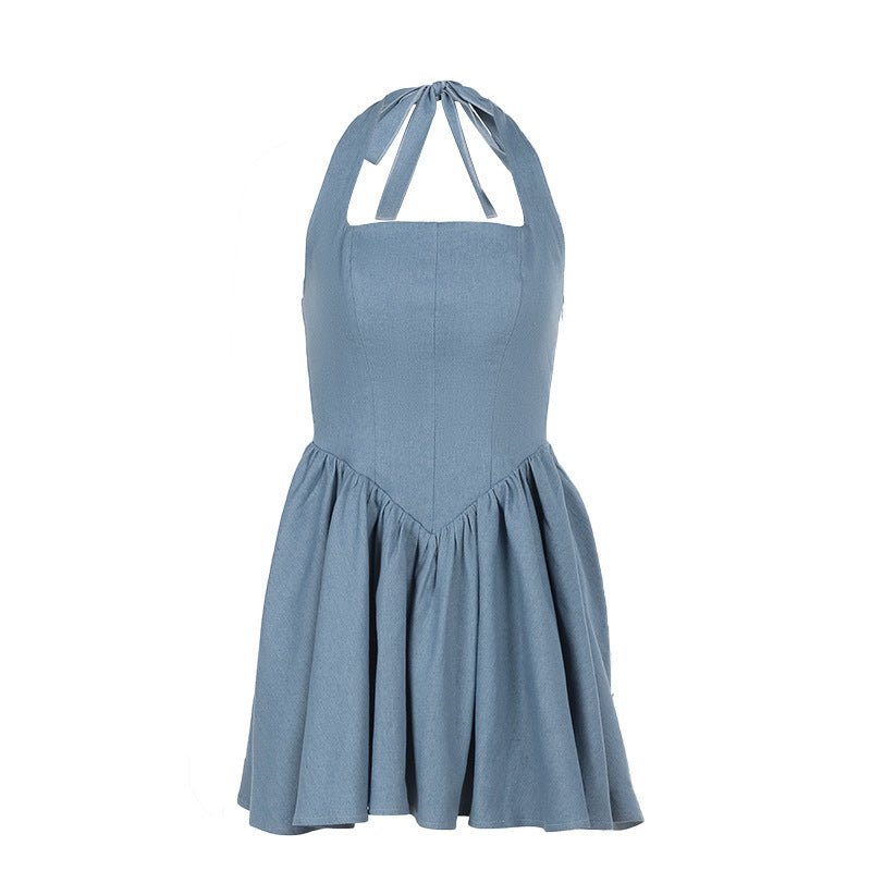 Sling Waist Denim Dress Backless Women - Sophinity