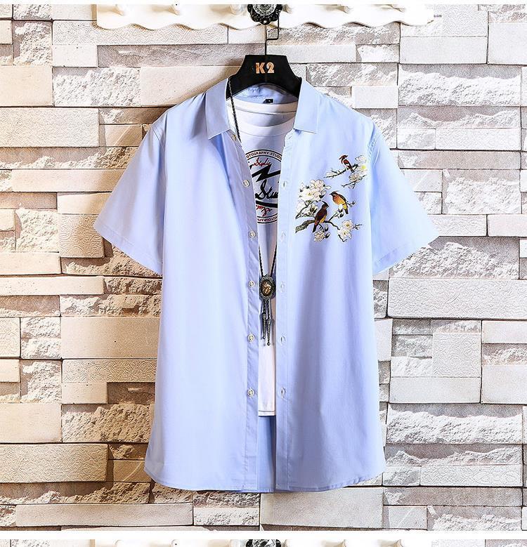 Printed Handsome Plus Size Loose Short Sleeves - Sophinity