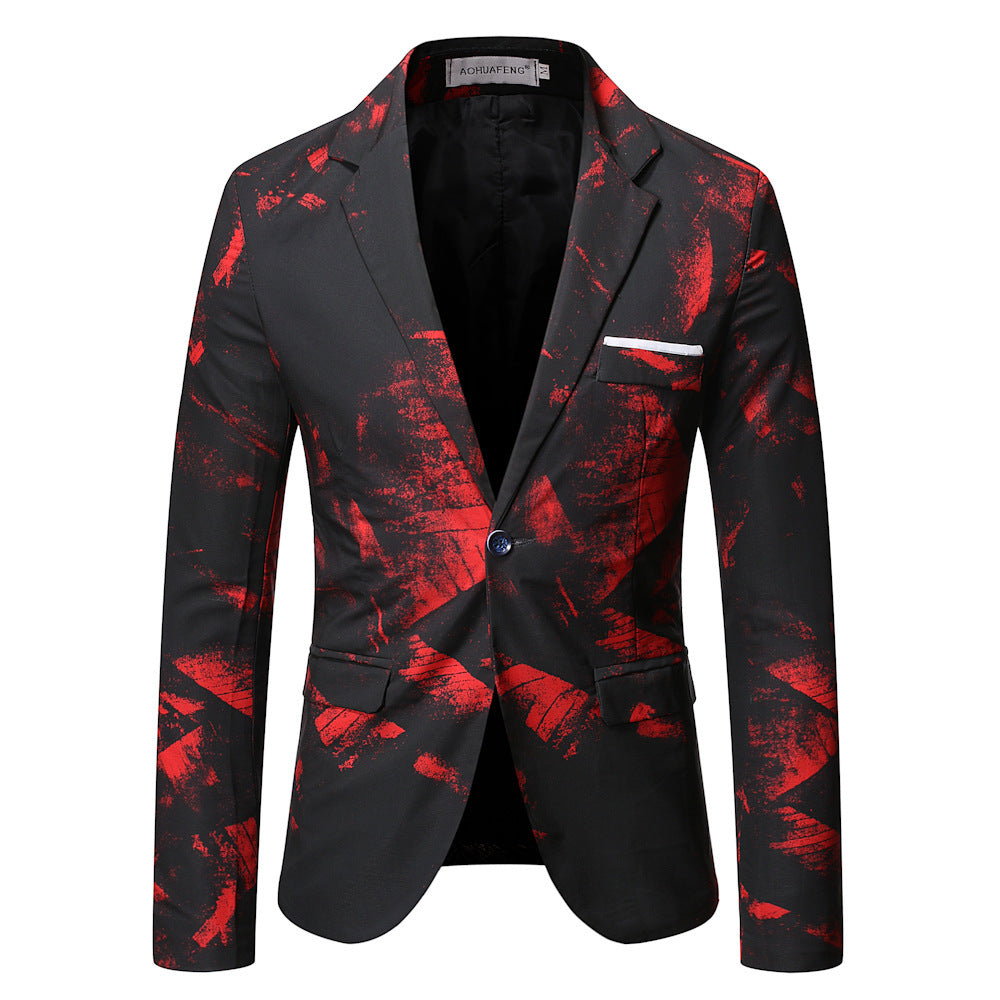Korean-style Slim-fit Printed Suit Jacket Business Professional Formal Wear - Sophinity