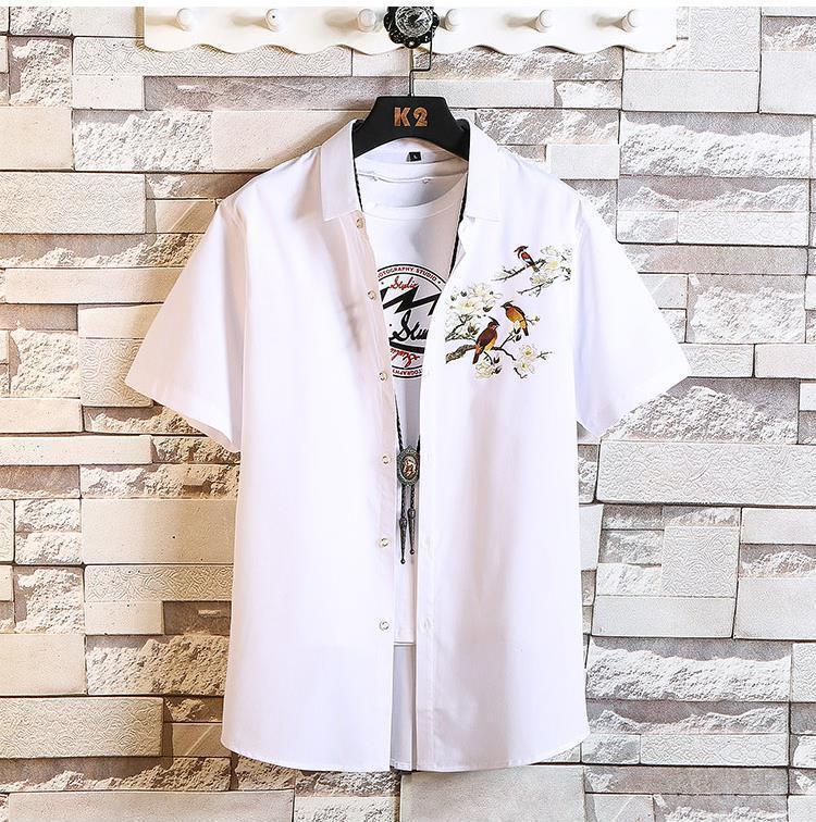 Printed Handsome Plus Size Loose Short Sleeves - Sophinity