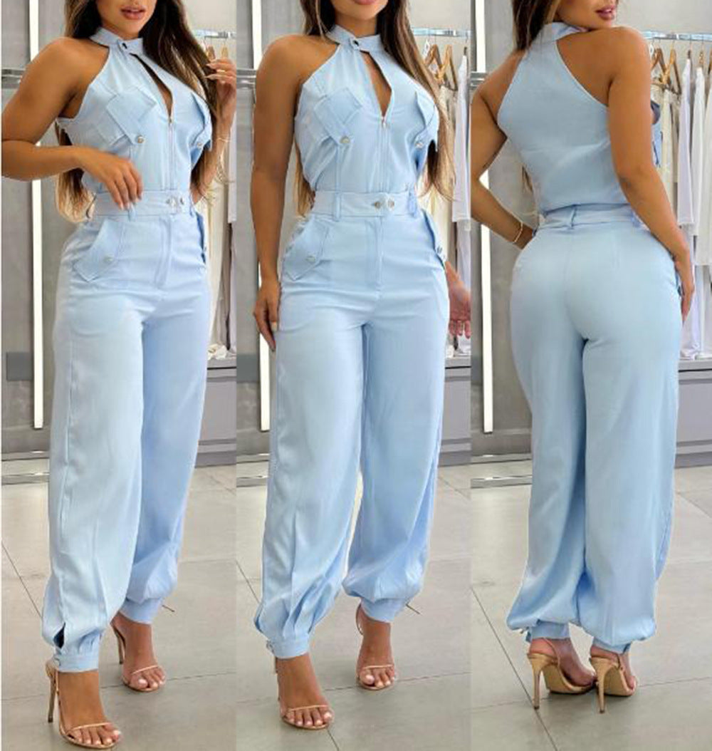 Halter Top Casual Working Pants Two-piece Suit - Sophinity