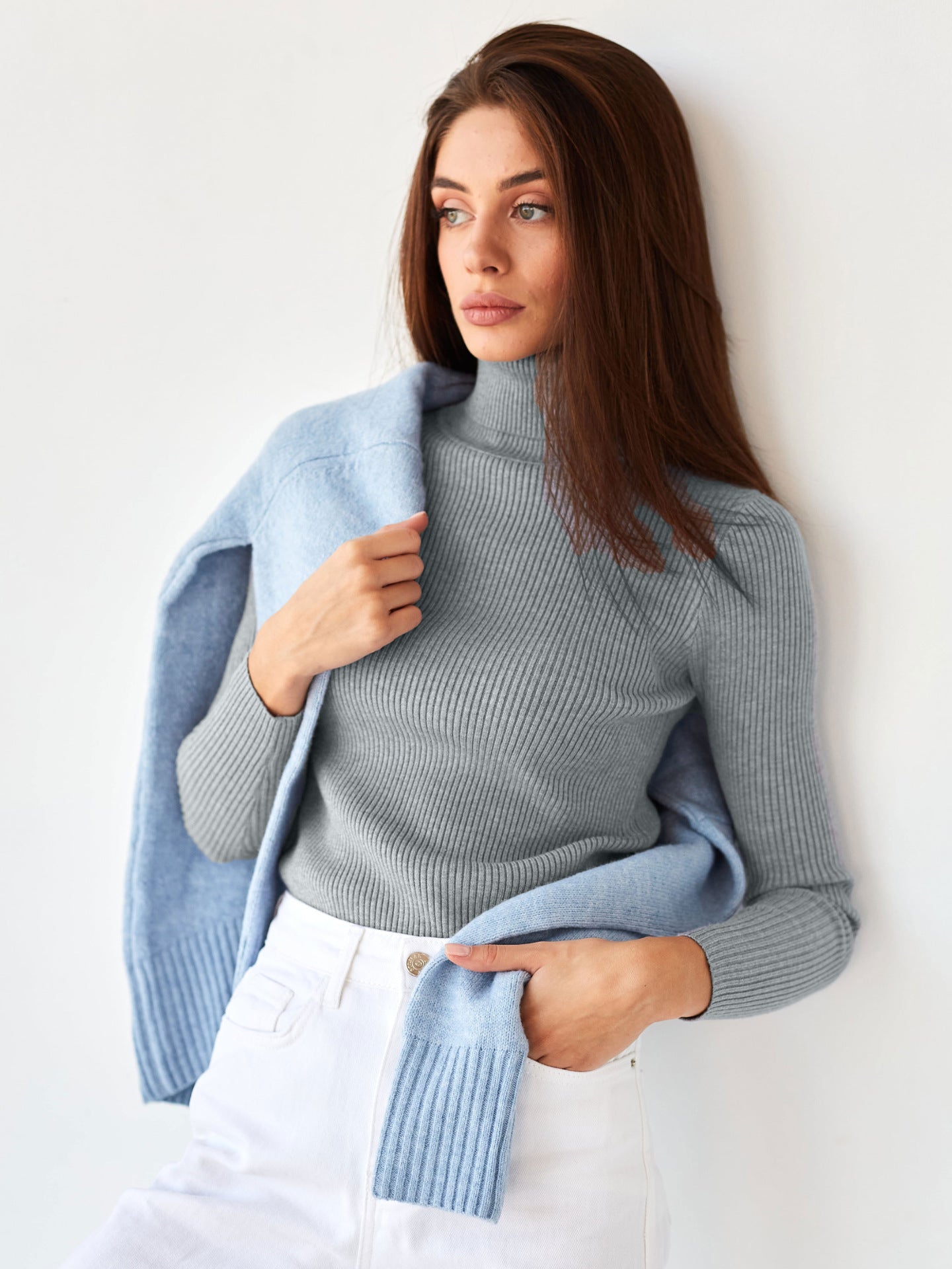 Women's Knitwear Turtleneck Pullover - Sophinity