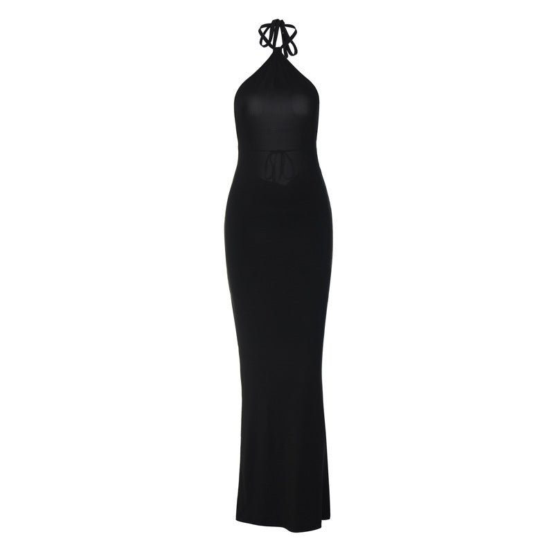 Women's Solid Neck Hanging Royal Sister Style Long Dress - Sophinity
